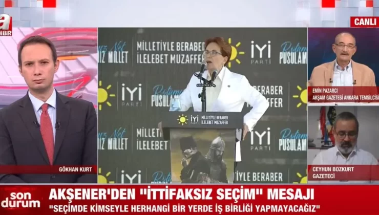 ‘A Haber’ Akşener’in açıklamalarını canlı olarak yayınlarken bu olay olası bir Ak Parti İyi parti yakınlaşmasını akıllara getirdi.