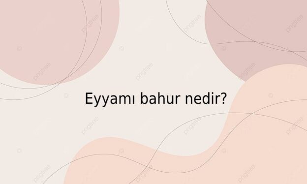 Eyyamu bahur nedir ya? Hava çok sıcak o kadar…