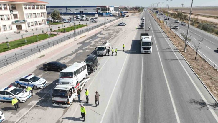 Konya’da yük araçlarına yönelik denetim yapıldı