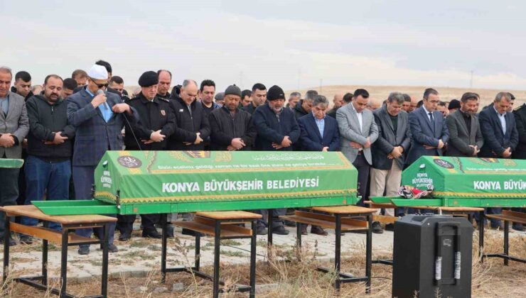 Konya’daki feci kazada hayatını kaybeden aile bugün toprağa verildi