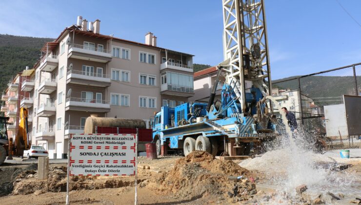 Konya Büyükşehir Belediyesi KOSKİ Genel Müdürlüğü, su temin çalışmalarına hız kesmeden devam ediyor