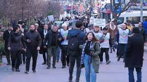 Ankara’da emekli maaşları protesto edildi