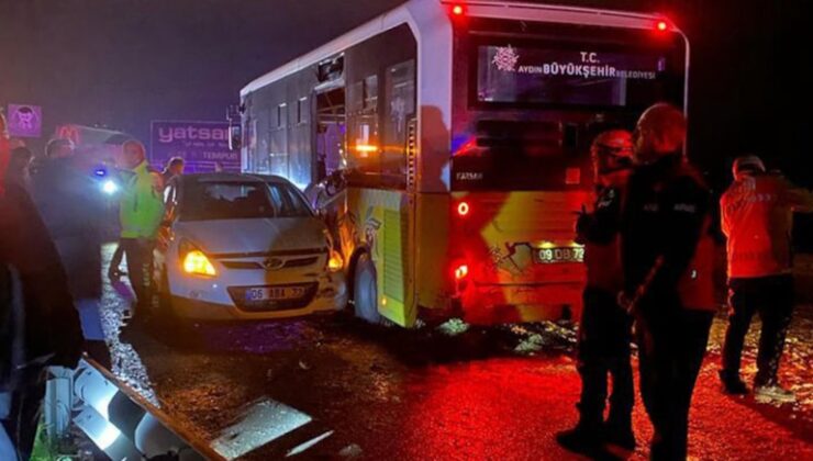 Aydın’da trafik kazası 6 araç birbirine girdi