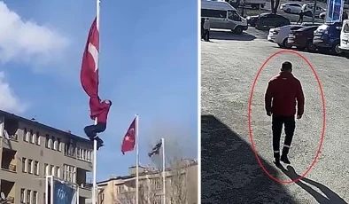 Erzurum’da Şanlı Bayrak İçin 15 Metre Tırmandı: “Vatan Meselesinde Canım Feda”