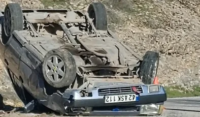 KONYA’DA KORKUTAN KAZA: KONTROLDEN ÇIKAN ARAÇ TAKLA ATTI!