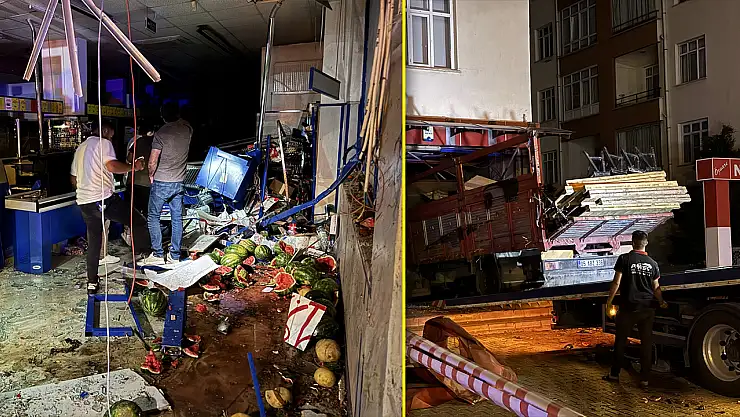 Konya Merkezde Dehşet Anları: Karpuz Yüklü Kamyon Zincir Markete Girdi, Sürücü Ağır Yaralı!