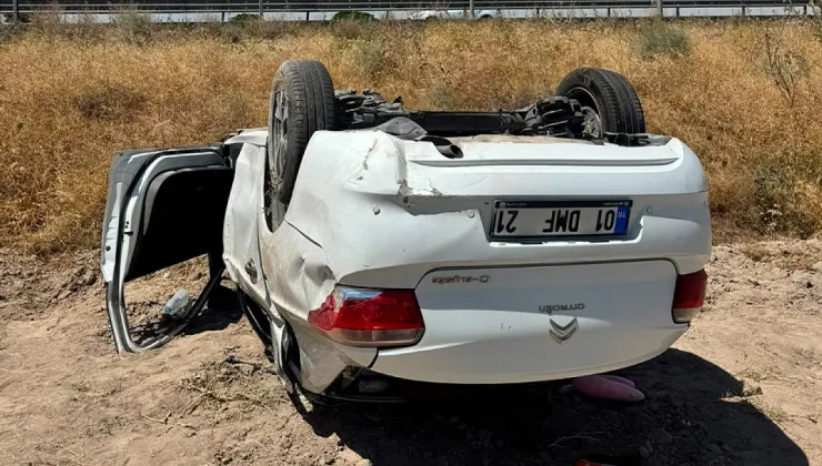 Konya’da Otomobil Bariyerlere Çarptı, Şarampole Takla Attı: Aynı Aileden 5 Yaralı!