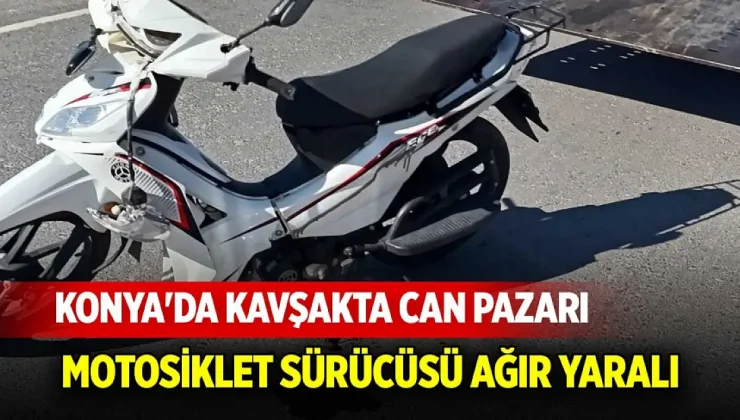 Konya Beyşehir’de Kavşakta Can Pazarı: Motosiklet Otomobille Çarpıştı, Sürücü Ağır Yaralı!