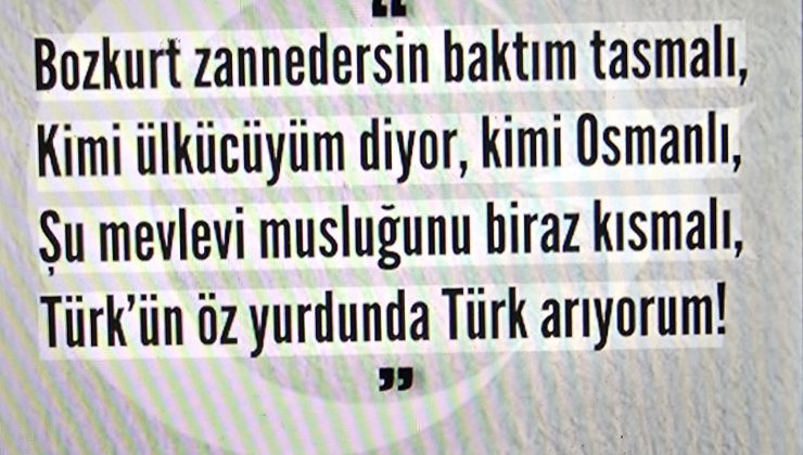 O’cu- Bu’cu-Şu’cu değilim! Sadece Türk Milliyetçisi Sosyalist Türküm…