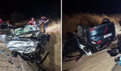 Keşan’da Kavşakta Feci Kaza: 2 Otomobil Drenaj Kanalına Uçtu, 9 Yaralı!