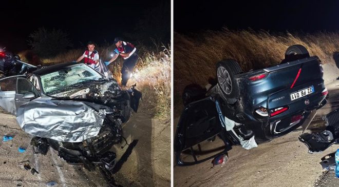 Keşan’da Kavşakta Feci Kaza: 2 Otomobil Drenaj Kanalına Uçtu, 9 Yaralı!